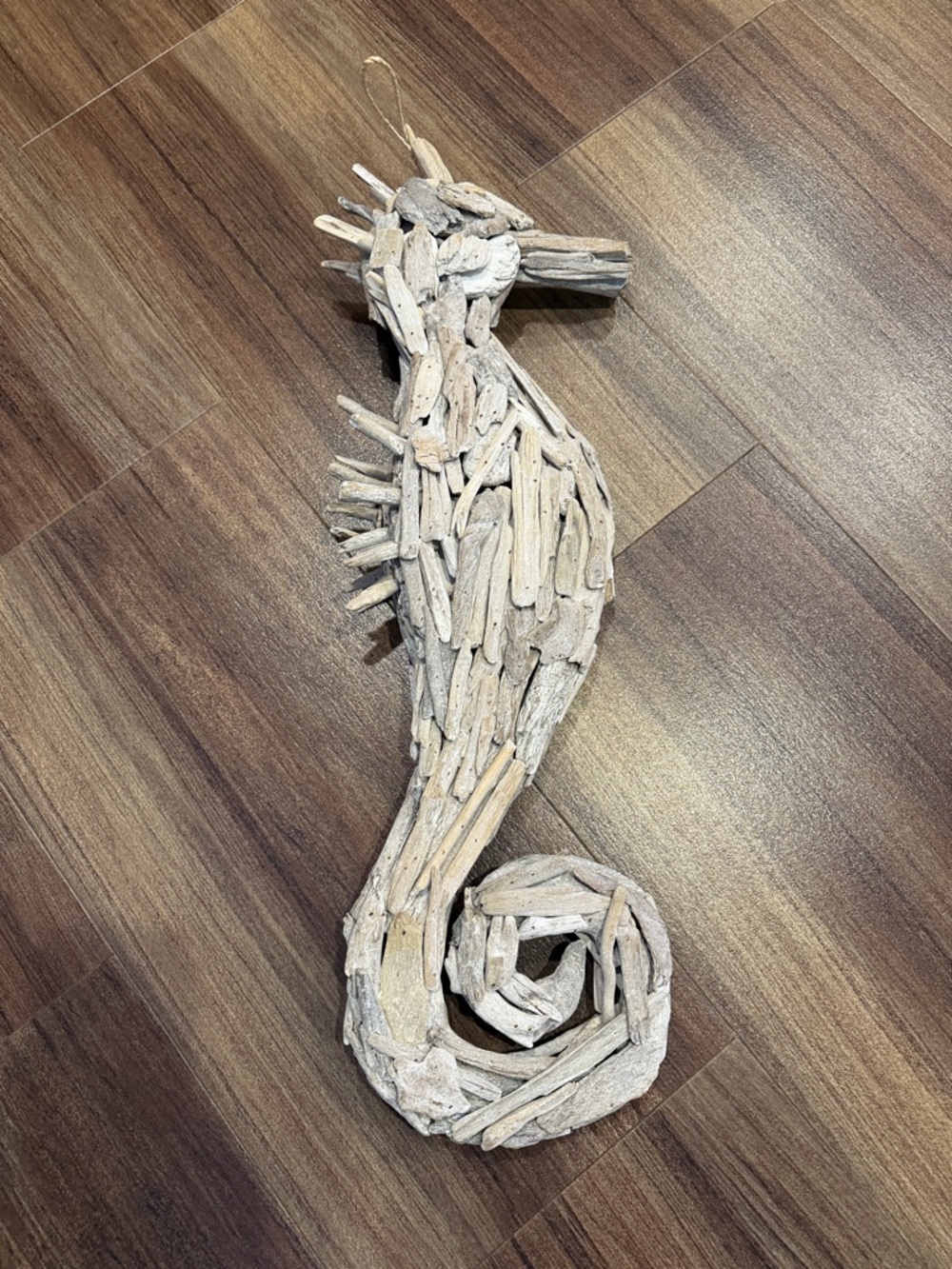 Driftwood Seahorse Wall Art - Neutral Coastal Decor